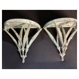 Pair Of Metal Sconce Shelves.
