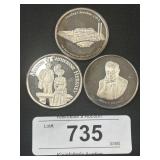 3 Silver Hersheys Company Commemorative Rounds
