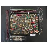 Christmas Costume Jewelry, Brooches, Earrings
