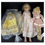 Vintage Dolls W/ Clothing.;