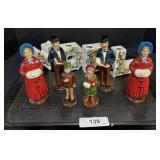 Caroler Statues & Noel Christmas Sign.