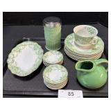 Small Plates, Pitcher, Sugar Container.