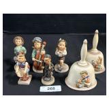 5 Hummel Figurines & 2 Hummel Bells.