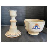 Left Handed Russel Henry Candlestick & Bowl.