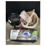 Coleman Tent, Air Fryer, Baskets.