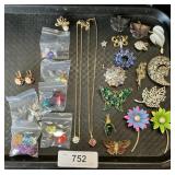Sterling Silver Pendant, Costume Jewelry Pins.