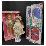 2 Come Play Cleaning Toy Sets, 2 Dolls.