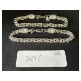 Sterling Silver Chained Bracelets.