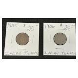 2 Indian Head Cents.