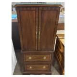 Inlayed Mahogany Jewelry Armoire.
