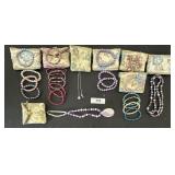 Colored Mother Of Pearl Necklaces & Bracelets.