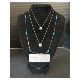 14K Cubic Zirconia Gold Necklaces