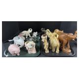 Elephant Statues, Planters, Candles.