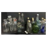 Vintage Glass Milk & Syrup Bottles, Mason Jars.