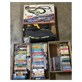 VHS Movies, Elvis DVDs & 8-Tracks, AFX Race Set.