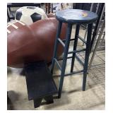 Folk Art Painted Stool, Foot Stool.