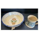 Left Handed Russell Henry Pottery Bowl & Mug.