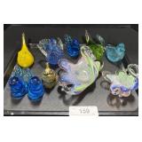 Bird Shaped Glass Paperweights.