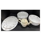 Royal Tuscan Floral Plates & Teapot.
