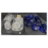 EAPG Glass, Blue Glass Dishes.