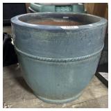 Blue Decorated Stoneware Planter.