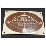 Stinson Metal Sign.