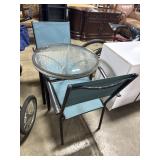 Glass Top Patio Table & Chairs.