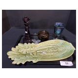 Celery Dish, Glass Apple, Goblet.
