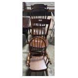 (2) Hitchcock Chairs, (2) Spindle Side Chairs.