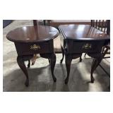 Dark Cherry Queen Ann End Tables.
