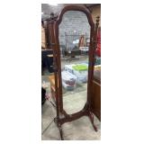 Vtg Mahogany Cheval Mirror.