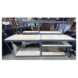 (2) Steel & Wooden Shelves.