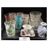 Drinkware & EAPG Glass Trinket Dishes.