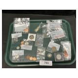 Pennieï¿½s, Half Dollar, Quarters.