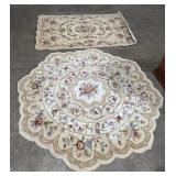 (2) Floral Wool Area Rugs.