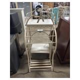 (2) Wrought Iron Bakers Rack Style Shelves.