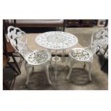 Floral Cast Steel Garden Table & Chairs.