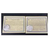 2 90% Silver Morgan Dollars.
