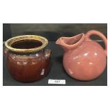 Hall Stoneware Bean Pot Crock, Ceramic Pitcher.