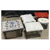 Folk Art Painted & Contemporary Stools.