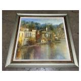 Large Artist Signed Cityscape Art Print.