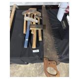 Vtg Hand Saw, Specialty Hammers.