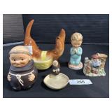 Weiner Dog Planter German Monk Coin Bank.