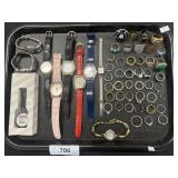 Costume Jewelry, Wrist Watches, Rings.