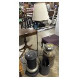 Vtg Steel Milk Jug, Charcoal Bucket, Wrought Iron