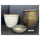 Vintage Stoneware & Redware Crocks.