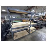 (2) Steel & Wooden Shelves.