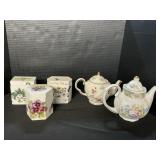 Porcelain Teapots & Tea Caddies.