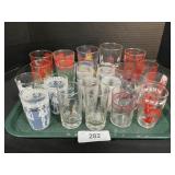 CA Raisins, Hallmark, Frosted Glass Glasses.