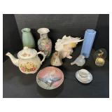 Price Kensington Teapot, Vases, Enamel Brass.